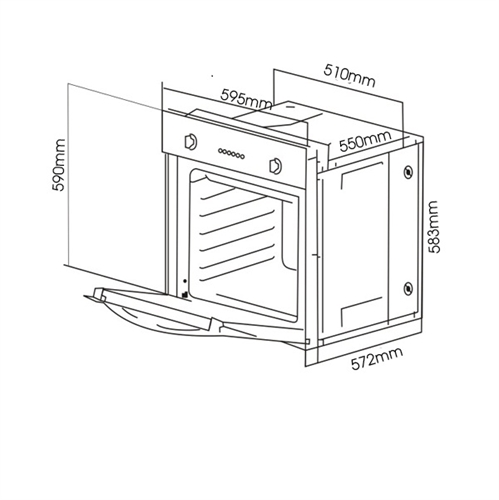 Bản vẽ kích thước Lò nướng SEVILLA SV-291 âm tủ