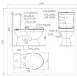 Bản vẽ kĩ thuật Bồn cầu 2 khối VIGLACERA VT18M nắp êm V116