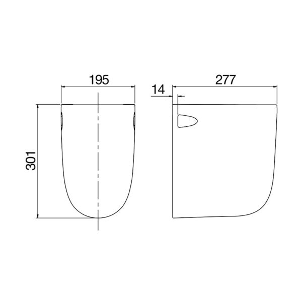 Bản vẽ kĩ thuật Chân chậu lavabo VIGLACERA V36 lửng