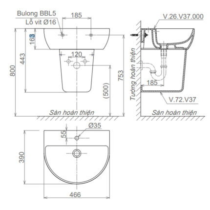 Bản-vẽ-kĩ-thuật-Chậu-rửa-mặt-lavabo-VIGLACERA-V37-kèm-chân-lửng-treo-tường