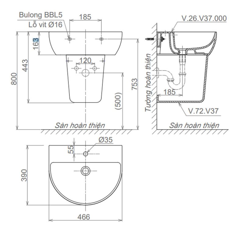Bản-vẽ-kĩ-thuật-Chậu-rửa-mặt-lavabo-VIGLACERA-V37-kèm-chân-lửng-treo-tường