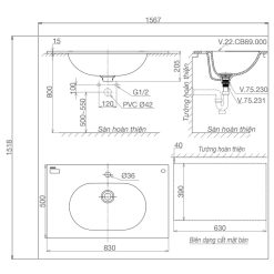 Bản-vẽ-kĩ-thuật-chậu-lavabo-VIGLACERA-CB69-đặt-bàn