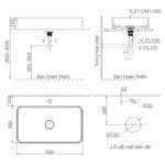 Bản-vẽ-kĩ-thuật-chậu-lavabo-VIGLACERA-CM1-CM01-đặt-bàn