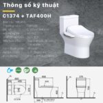 Bồn cầu thông minh CAESAR C1374F TAF400H (CD1374) nắp rửa điện tử - Ảnh 4