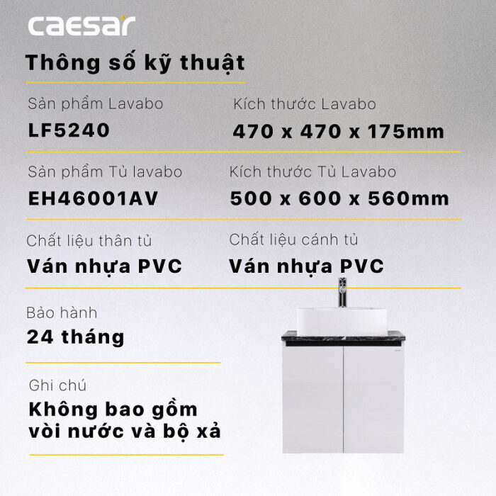 Tủ lavabo CAESAR LF5240 EH46001AV - Ảnh 4
