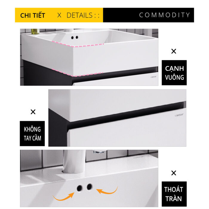 Tủ lavabo CAESAR LF5261 EH05261ATGV - Ảnh 3
