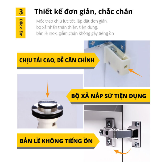 Tủ lavabo CAESAR LF5261 EH05261ATGV - Ảnh 6