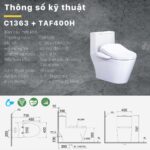 Bồn cầu thông minh CAESAR C1363F TAF400H (CD1363) nắp rửa điện tử - Ảnh 4