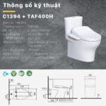 Bồn cầu thông minh CAESAR C1394F TAF400H (CD1394) nắp rửa điện tử - Ảnh 3