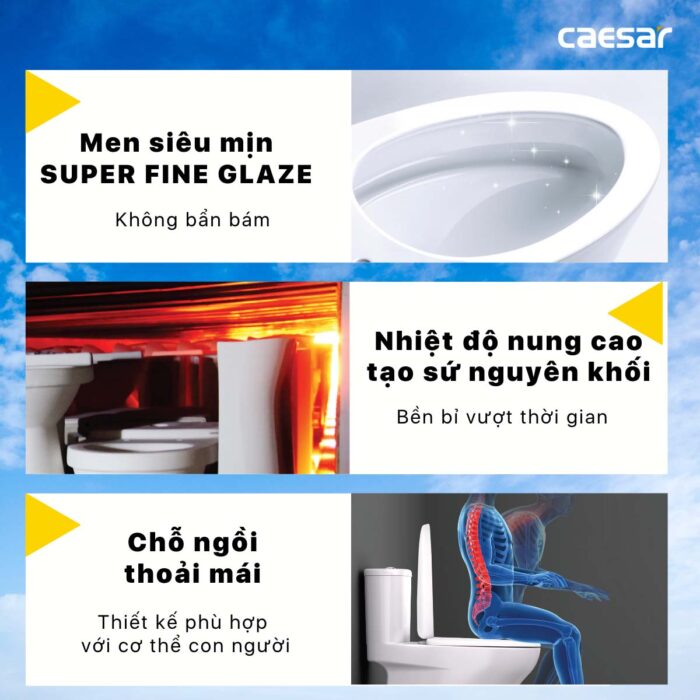 Bồn cầu thông minh CAESAR C1394F TAF400H (CD1394) nắp rửa điện tử - Ảnh 5