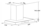 Bản vẽ kích thước Máy hút mùi CHEFS EH-R107E9D 90cm chữ T