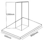 Bản vẽ kích thước Máy hút mùi CHEFS EH-R810E9 90cm độc lập chữ T