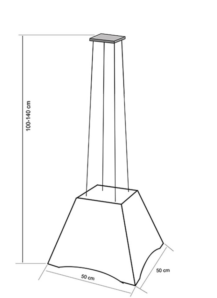 Bản vẽ kỹ thuật Máy hút mùi SPELIER SP 350 50cm độc lập