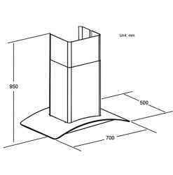 Bản vẽ kỹ thuật Máy hút mùi SPELIER SP 652GT 70cm kính cong