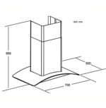 Bản vẽ kỹ thuật Máy hút mùi SPELIER SP 654GT 70cm kính cong