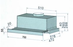 Bản vẽ kỹ thuật Máy hút mùi SPELIER SP 660 70cm âm tủ