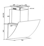 Bản vẽ kỹ thuật Máy hút mùi SPELIER SP 680W 70cm kính vát