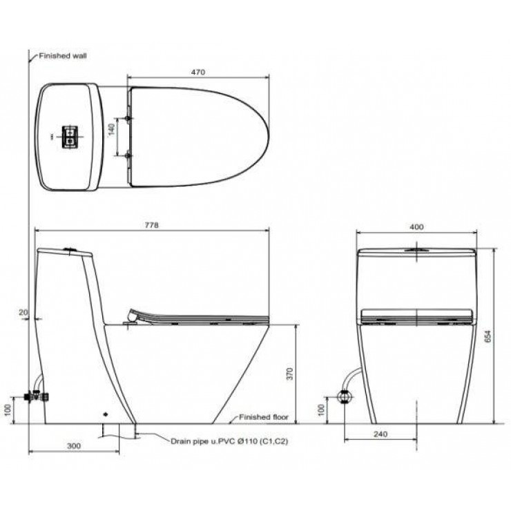 INAX AC-919R CW-S15VN - Bồn cầu thông minh nắp rửa cơ 1 INAX AC-919R CW-S15VN - Bồn cầu thông minh nắp rửa cơ