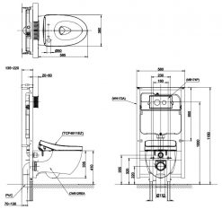Bản-vẽ-kích-thước-TOTO-CW812REA-TCF24460AAA-WH172AT-TCA465---Bồn-cầu-treo-tường-nắp-rửa-điện-tử