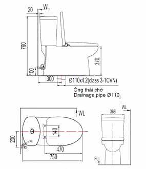 AMERICAN STANDARD VF-2719S - Bồn cầu thông minh nắp rửa cơ SLIM SLIM00001-WT