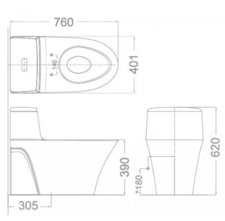 AMERICAN STANDARD WP-2009PR - Bồn cầu thông minh nắp rửa điện tử PRISTINE WP-7SR1