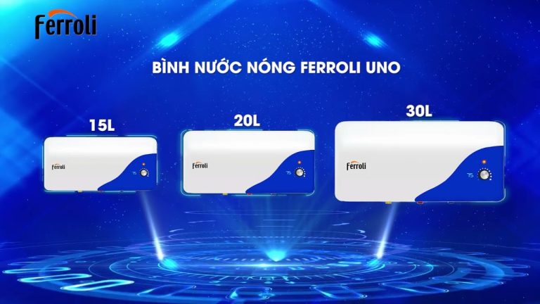Bình nóng lạnh FERROLI UNO TE 15L UNO TE 20L UNO TE 30L lít ngang gián tiếp 2500w