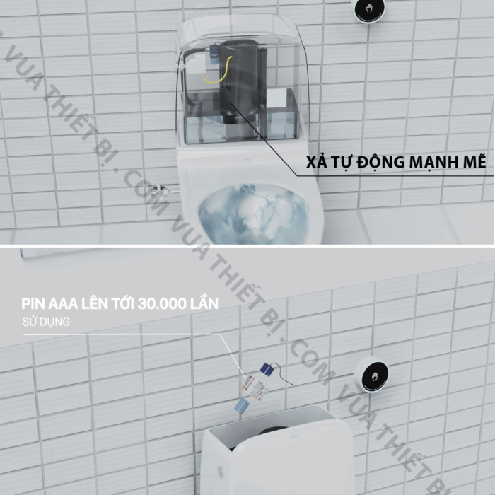 02 cach xa nuoc cua bon cau xa tu dong tu xa inax act 902vn act 832vn act 602vn 2