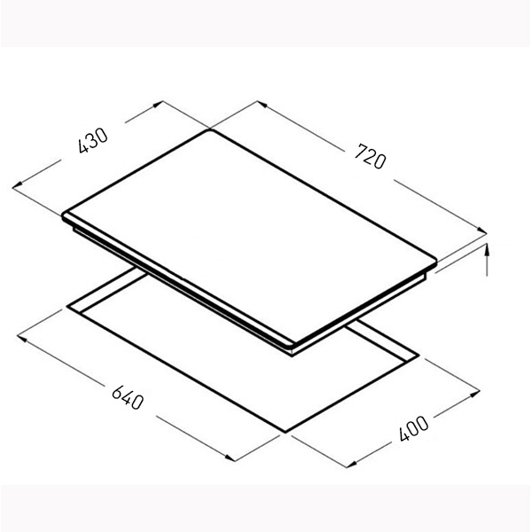 Bản vẽ kích thước Bếp từ ba BAUER BE 930TS
