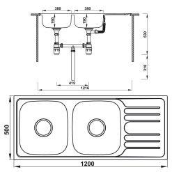 Ban Ve Ky Thuat Chau rua bat Inox Hafele HS20 SSD2R90 567.20.513