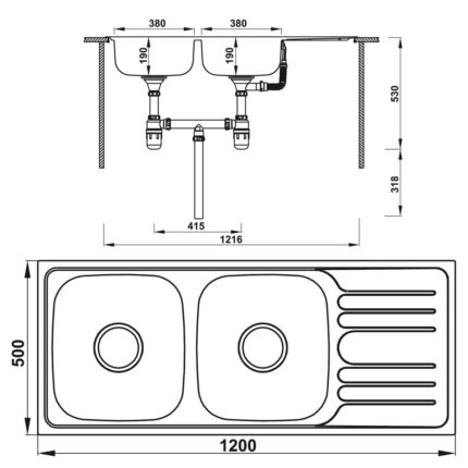 Ban Ve Ky Thuat Chau rua bat Inox Hafele HS20 SSD2R90 567.20.513