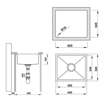 Ban Ve Ky Thuat Chau rua bat Inox Hafele HS20 SSN1S50 567.20.227