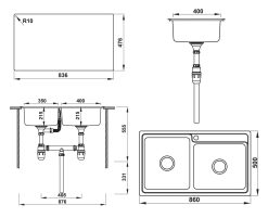 Ban Ve Ky Thuat Chau rua bat Inox Hafele HS20 SSN2S90L 567.20.546