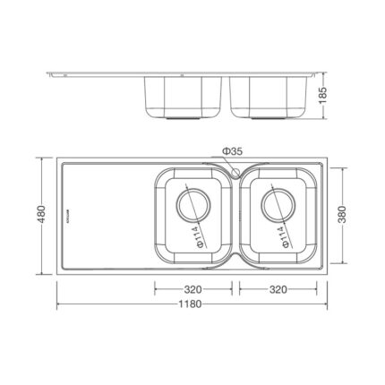 Ban ve chau rua bat Inox Malloca MS 1026L