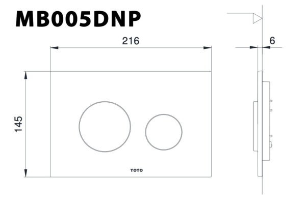 Ban ve ki thuat Nap day nut nhan xa bon cau TOTO MB005DNP ma chrome mo