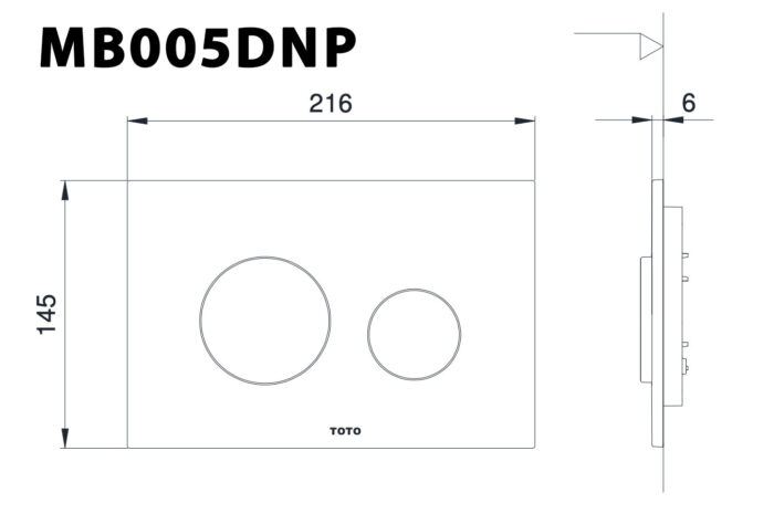 Ban ve ki thuat Nap day nut nhan xa bon cau TOTO MB005DNP ma chrome mo