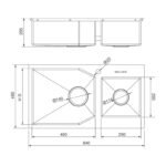 Ban ve kich thuoc chau rua bat Inox MALLOCA MS 610A