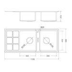 Ban ve kich thuoc chau rua bat Inox MALLOCA MS 8815L