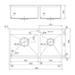 Ban ve kich thuoc chau rua bat Inox Malloca MS 6304