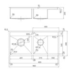 Ban ve kich thuoc chau rua bat Inox Malloca MS 6305