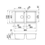 Ban ve kich thuoc chau rua bat da Malloca BIANCO G 45062