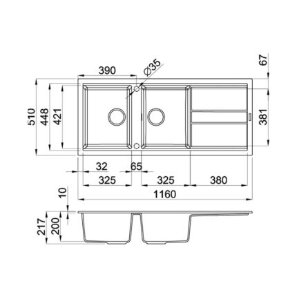 Ban ve kich thuoc chau rua bat da Malloca TITANIUM G 50073