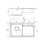 Ban ve kich thuoc chau rua bat inox Malloca MS 1028D