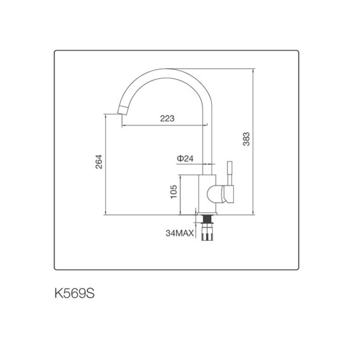 Ban ve kich thuoc voi rua bat nong lanh Malloca K569 S