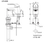 Ban ve ky thuat Voi chau lavabo INAX LFV 222S nong lanh 1 lo