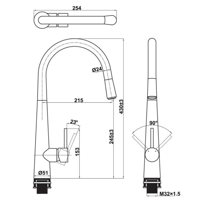 Ban ve ky thuat Voi rua bat HAFELE HT21 CH1P245 577.55.220 nong lanh rut day