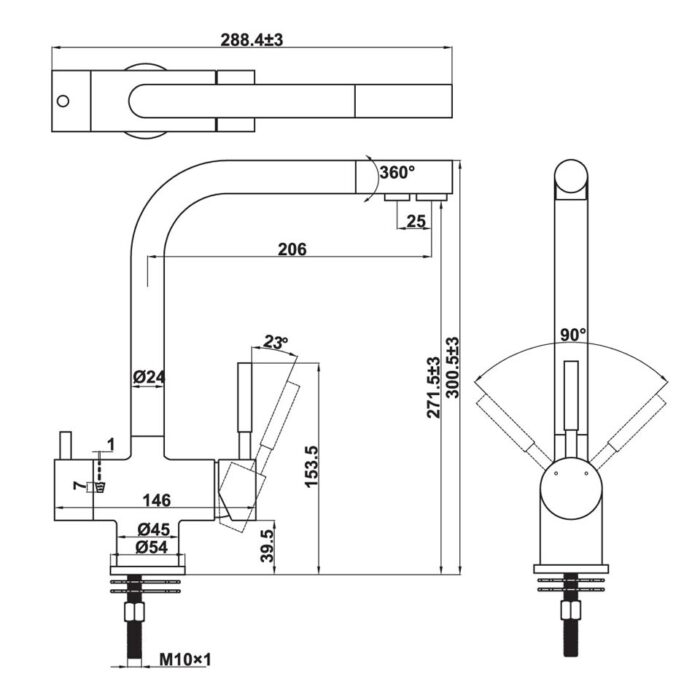 Ban ve ky thuat Voi rua bat HAFELE HT21 CH2F271 577.55.210 nong lanh