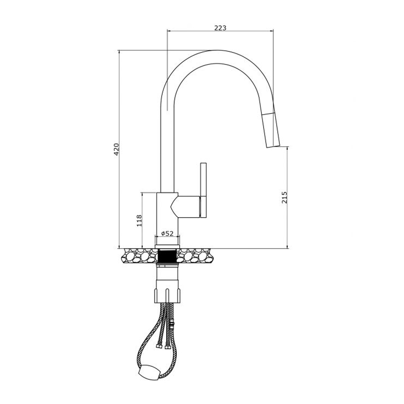 Ban ve ky thuat Voi rua bat KONOX Alto Chrome nong lanh rut day