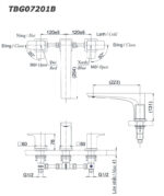 Ban ve ky thuat Voi sen xa bon tam TOTO TBG07201B gan bon 3 lo