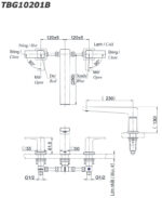 Ban ve ky thuat Voi sen xa bon tam TOTO TBG10201B gan bon 3 lo
