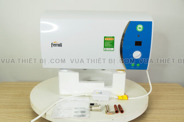 Binh nong lanh Ferroli Verdi AE 15L 20L 30L lit ngang gian tiep 2500w 6